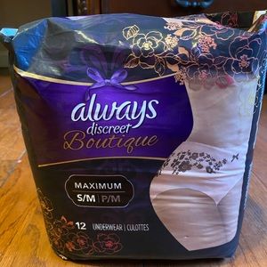 Always Discreet Boutique. Maximum, Size: S/M, Quantity: 12. Never opened.